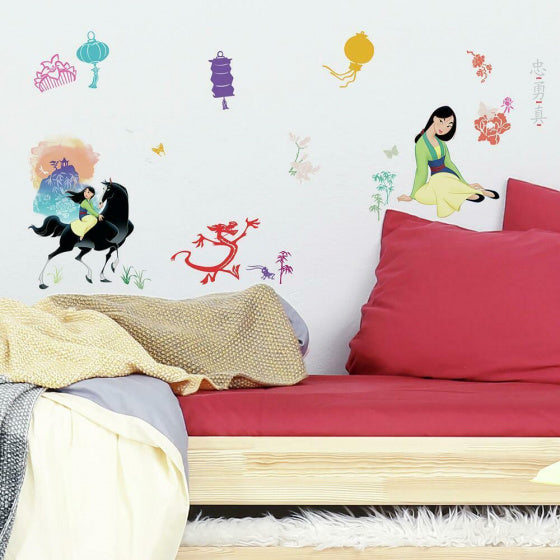 muursticker Mulan junior 44 x 92 cm vinyl 40-delig
