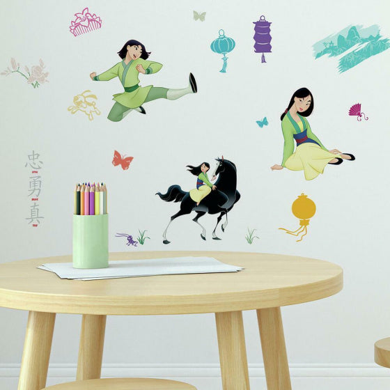 muursticker Mulan junior 44 x 92 cm vinyl 40-delig