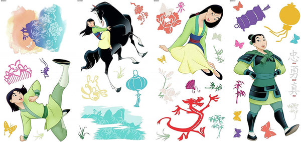 muursticker Mulan junior 44 x 92 cm vinyl 40-delig