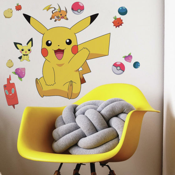 muursticker Pikachu junior vinyl geel 14-delig