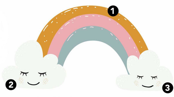 muursticker Rainbow Hearts 112 cm vinyl 47-delig