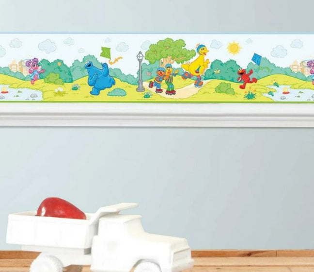 muursticker Sesamstraat junior 457 x 12,7 cm vinyl