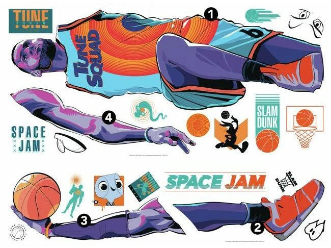 muursticker Space Jam LeBron junior vinyl 21-delig