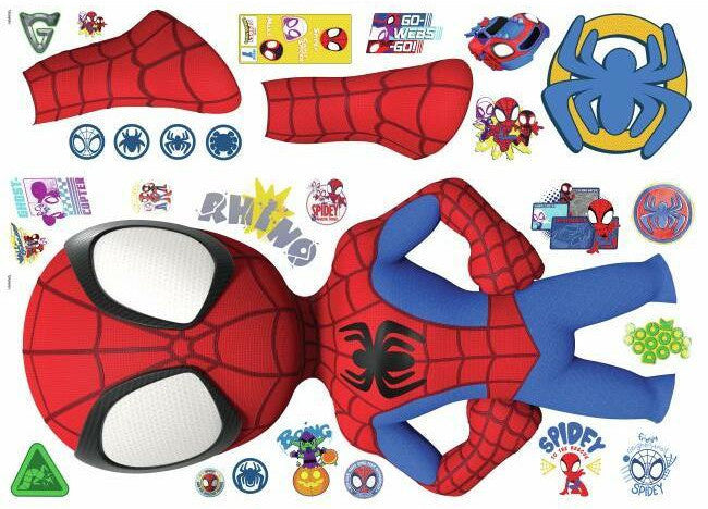 muursticker Spider-Man vinyl rood/blauw 29-delig