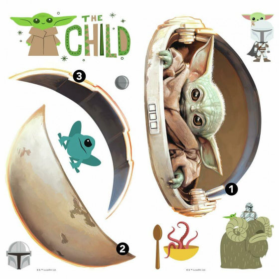muursticker The Child 43,3 x 41,3 cm vinyl 10-delig
