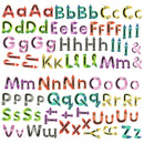 muurstickers A to Z Crayon Alphabet vinyl 97-delig
