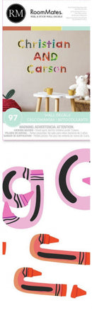 muurstickers A to Z Crayon Alphabet vinyl 97-delig