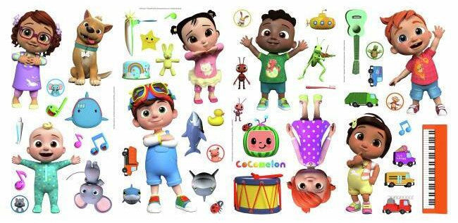 raamsticker Cocomelon junior 44 x 23 cm vinyl 48-delig
