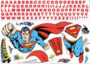 muursticker Superman alfabet vinyl blauw/rood 126-delig