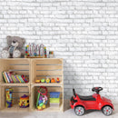 behang Peel and Stick White Brick 503 cm vinyl wit