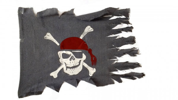 piratenvlag 83 x 64 cm polyester grijs