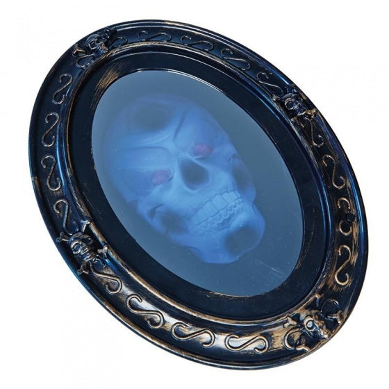 wensspiegel skull 30 cm blauw