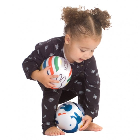 speelbal Miffy - Nijntje satijn 12,5 cm wit/streep
