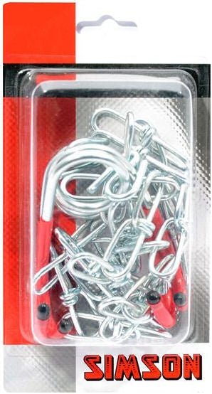 ophangkettingen met haken rood/zilver 2 stuks