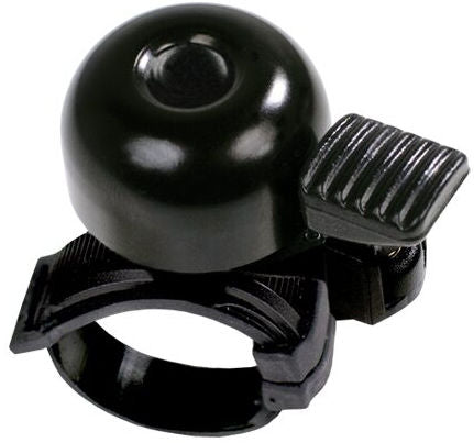 Fietsbel Simson Mini met flex-band bevestiging - zwart