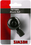 Simson fietsbel Mini 32mm met vaste kunststof bevestiging - zwart