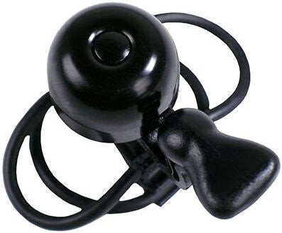 Fietsbel Simson ø23mm met rubber elastiek bevestiging - zwart