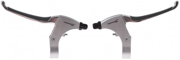 Remgreepset Saccon voor rollerbrake - 4 vingers santopreen - satin / zilver
