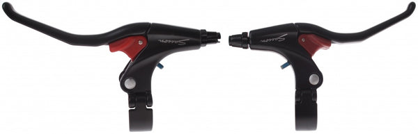 remgrepenset V-brake 3-vinger zwart aluminium 2-delig