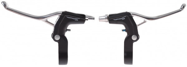 remgrepen set V-brake 2-vinger zilver/zwart 2-delig