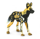Afrikaanse wilde hond junior 9 cm rubber zwart/wit/bruin