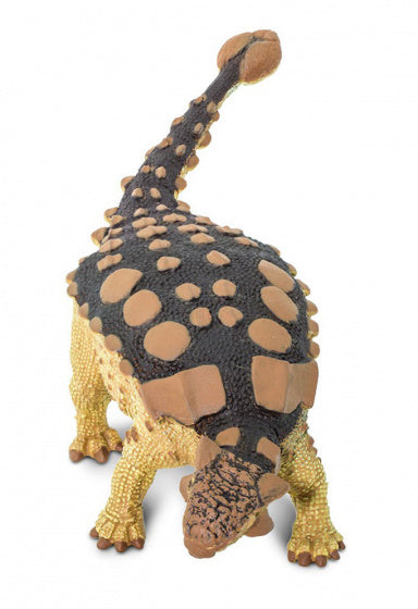 dinosaurus Ankylosaurus junior 19 cm rubber geel/bruin