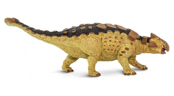 dinosaurus Ankylosaurus junior 19 cm rubber geel/bruin