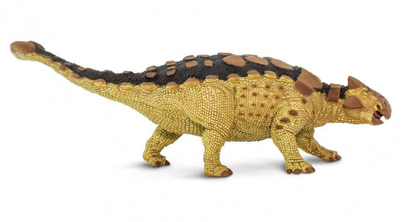 dinosaurus Ankylosaurus junior 19 cm rubber geel/bruin