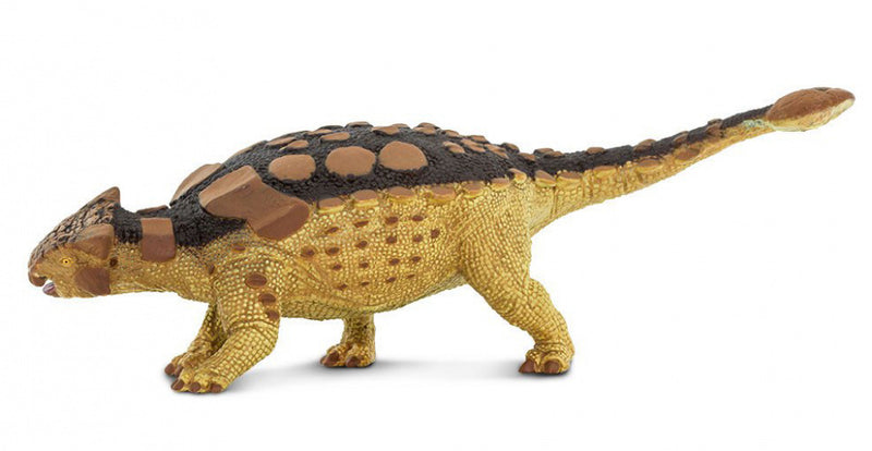 dinosaurus Ankylosaurus junior 19 cm rubber geel/bruin