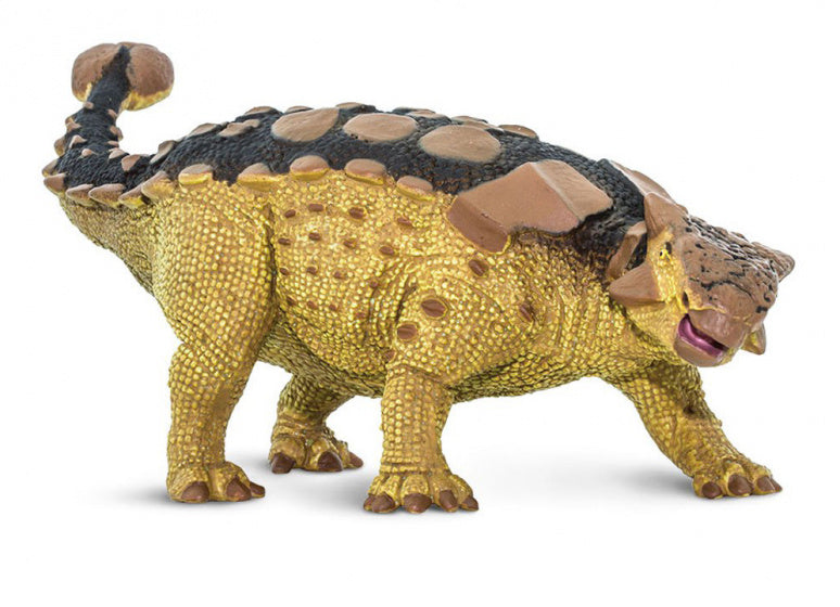 dinosaurus Ankylosaurus junior 19 cm rubber geel/bruin