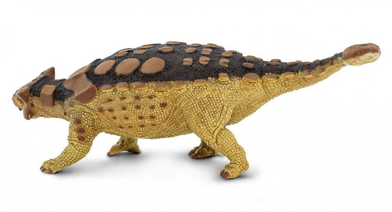 dinosaurus Ankylosaurus junior 19 cm rubber geel/bruin