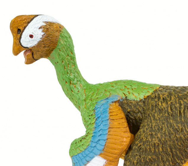 dinosaurus Citipati junior 17 cm rubber wit/bruin/groen/blauw