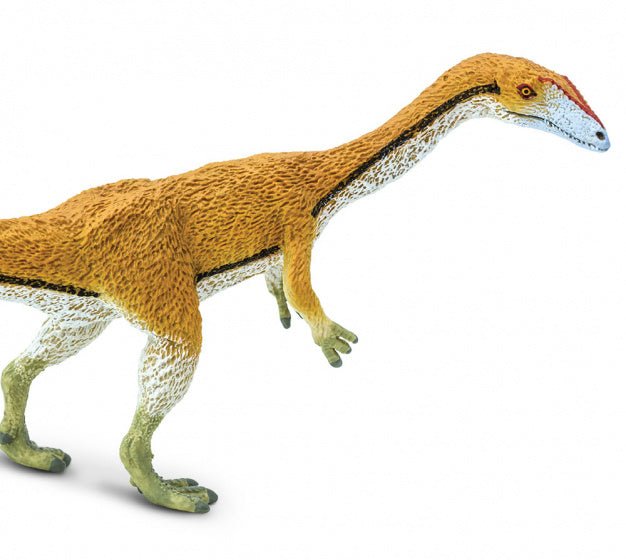 dinosaurus Coelophysis junior 18 cm rubber bruin/zwart/wit