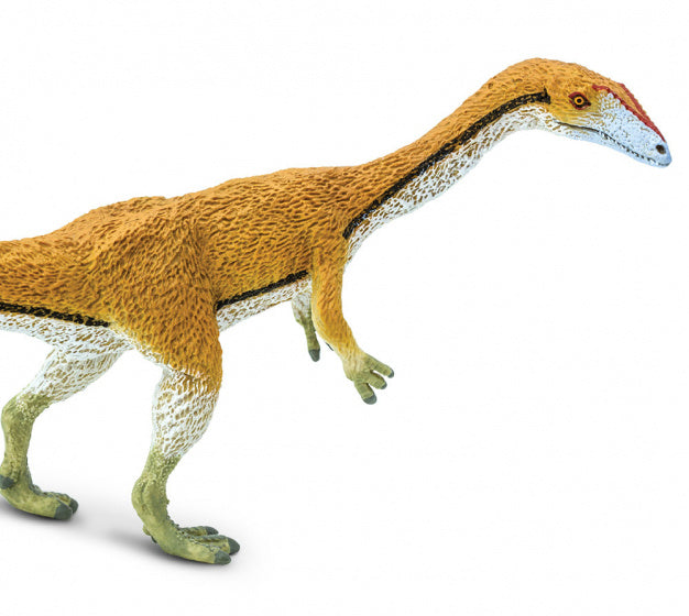 dinosaurus Coelophysis junior 18 cm rubber bruin/zwart/wit