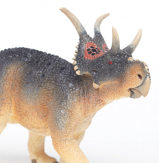 dinosaurus Diabloceratops junior 15 cm rubber zwart/bruin/rood