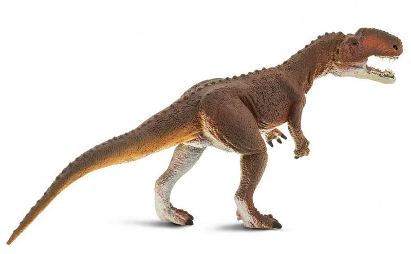 dinosaurus Monolophosaurus junior 19 cm rubber bruin/wit