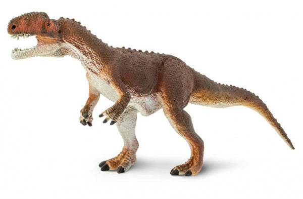 dinosaurus Monolophosaurus junior 19 cm rubber bruin/wit