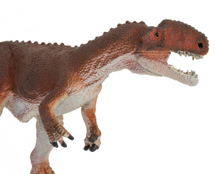 dinosaurus Monolophosaurus junior 19 cm rubber bruin/wit