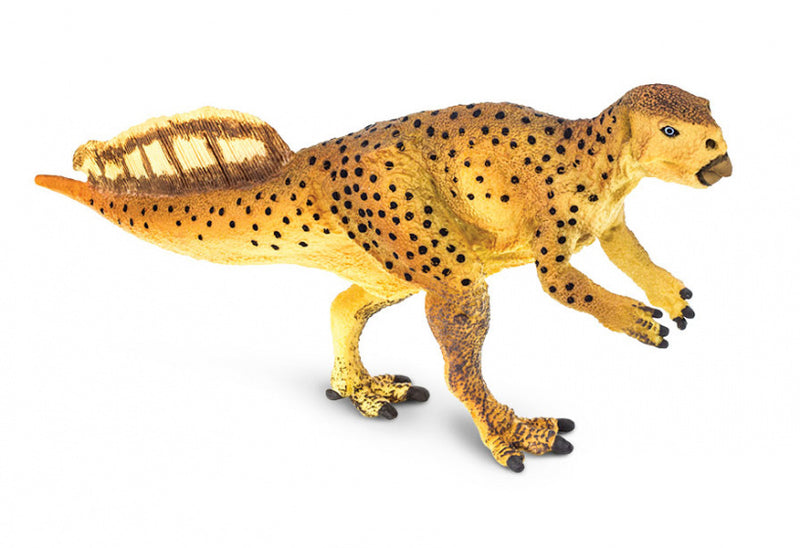 dinosaurus Psittacosaurus junior 13 cm rubber bruin/zwart