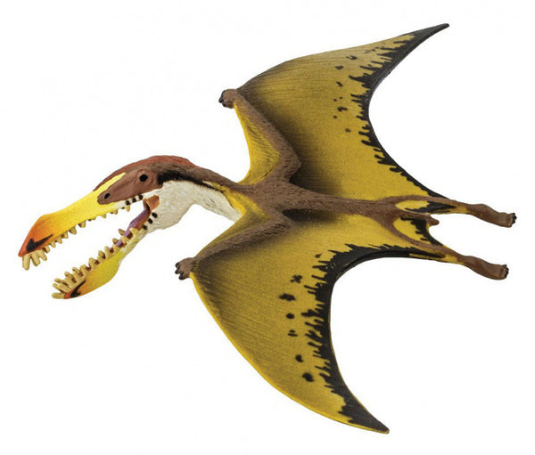 dinosaurus Pterosaurier junior 10 cm geel/bruin
