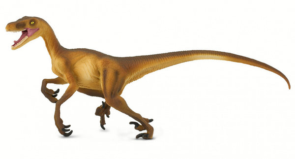 dinosaurus Velociraptor junior 21 cm rubber bruin