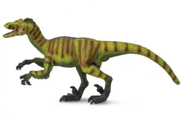 dinosaurus Velociraptor junior 32 cm rubber groen/bruin