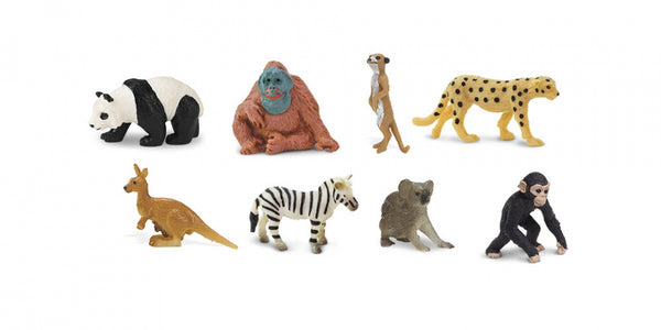 mini-figuren Good Luck exotische dieren rubber 2 cm 8 stuks