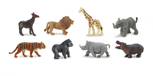 mini-figuren Good Luck wilde dieren 2 cm rubber 8 stuks