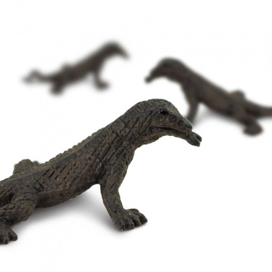 mini-figuren Komodovaranen 2,5 cm rubber zwart 192 stuks