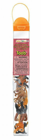speelset Monkeys & apes Toob junior bruin/ zwart 12-delig