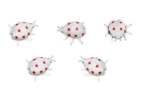 set Lucky Minis lieveheersbeestjes 2,5 cm wit 192-delig