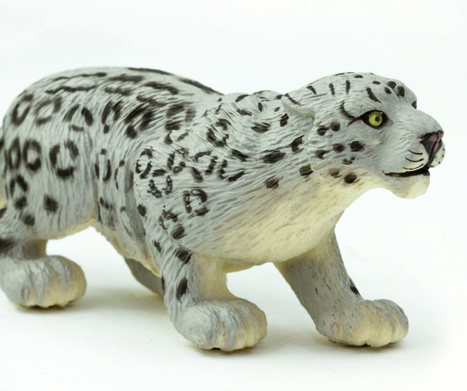 wilde dieren Sneeuwluipaard junior 13,3 cm grijs/wit