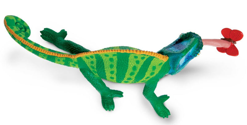 speeldier kameleon 23,5 cm groen/blauw