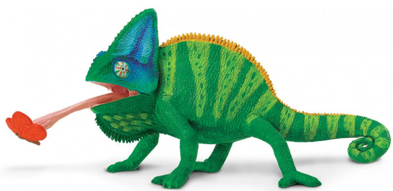 speeldier kameleon 23,5 cm groen/blauw